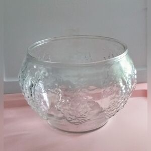 Punch Bowl 'Celebrations' Vintage Indiana Glass Company Clear Glass Grapes 🍇